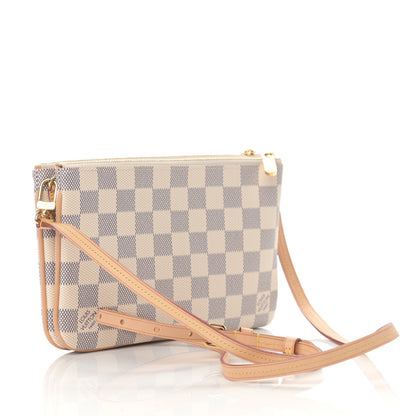 Louis Vuitton Damier Azur Double Zip Pochette 3 of 11