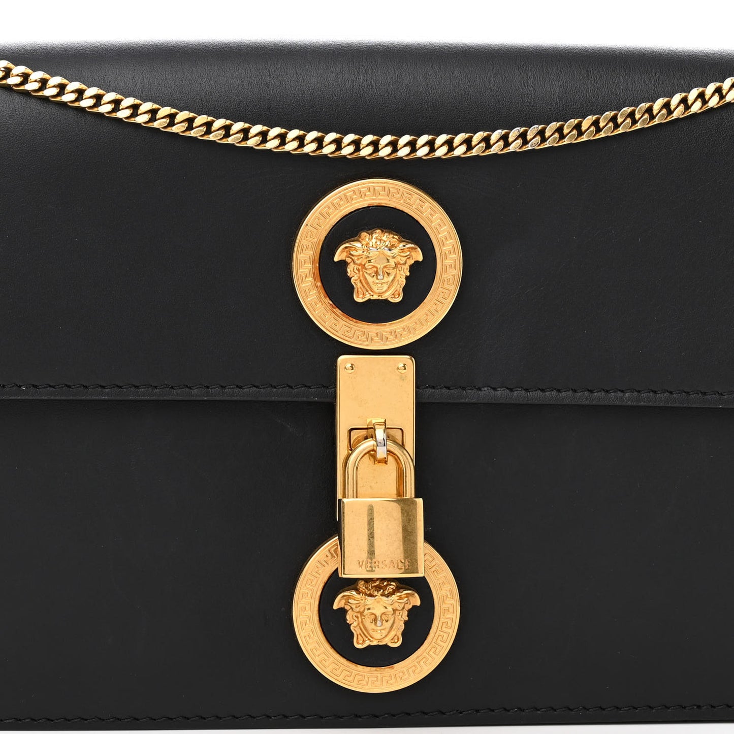 Nappa Medusa Chain Clutch Black