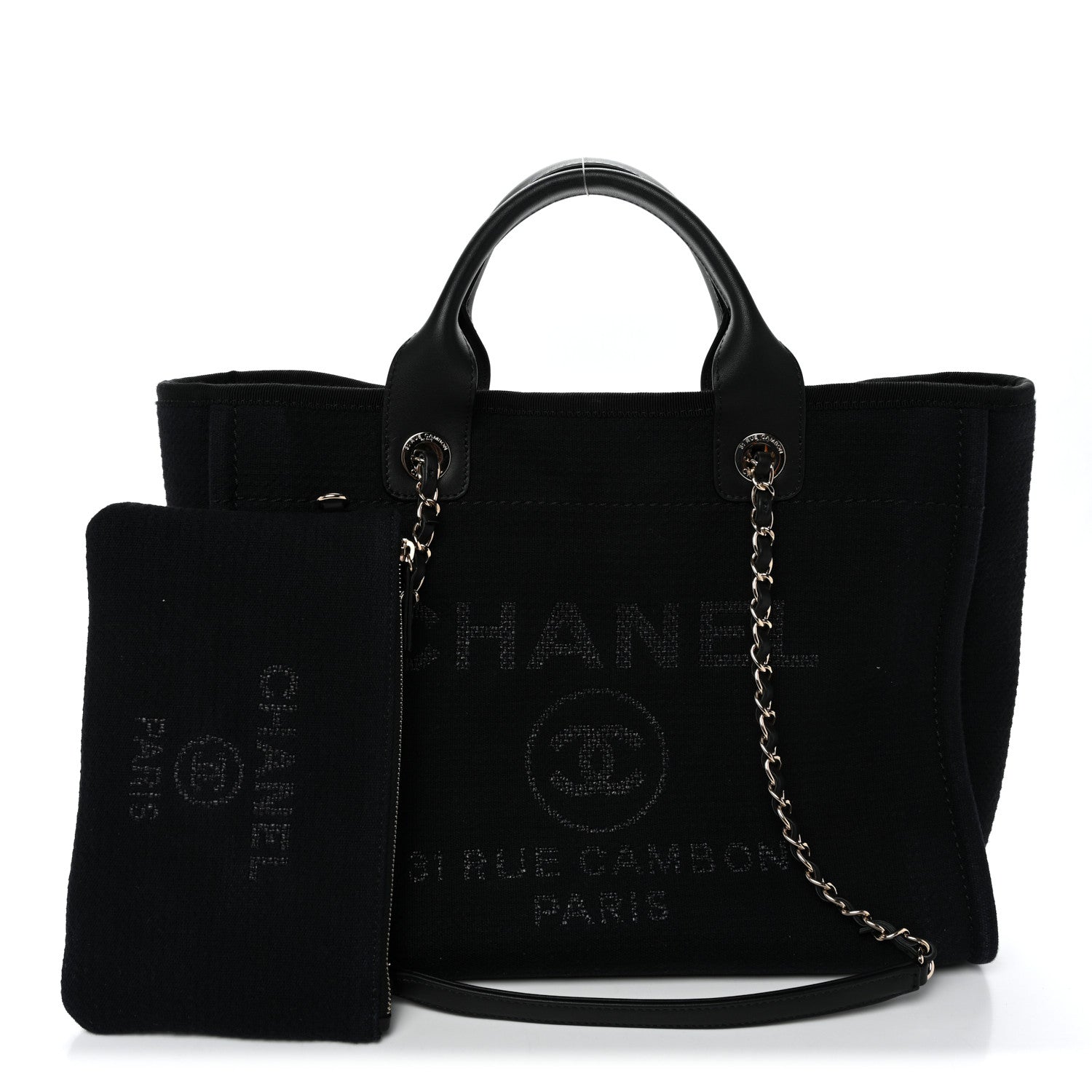 Chanel Mixed Fibers Small Deauville Tote Black 3 of 11