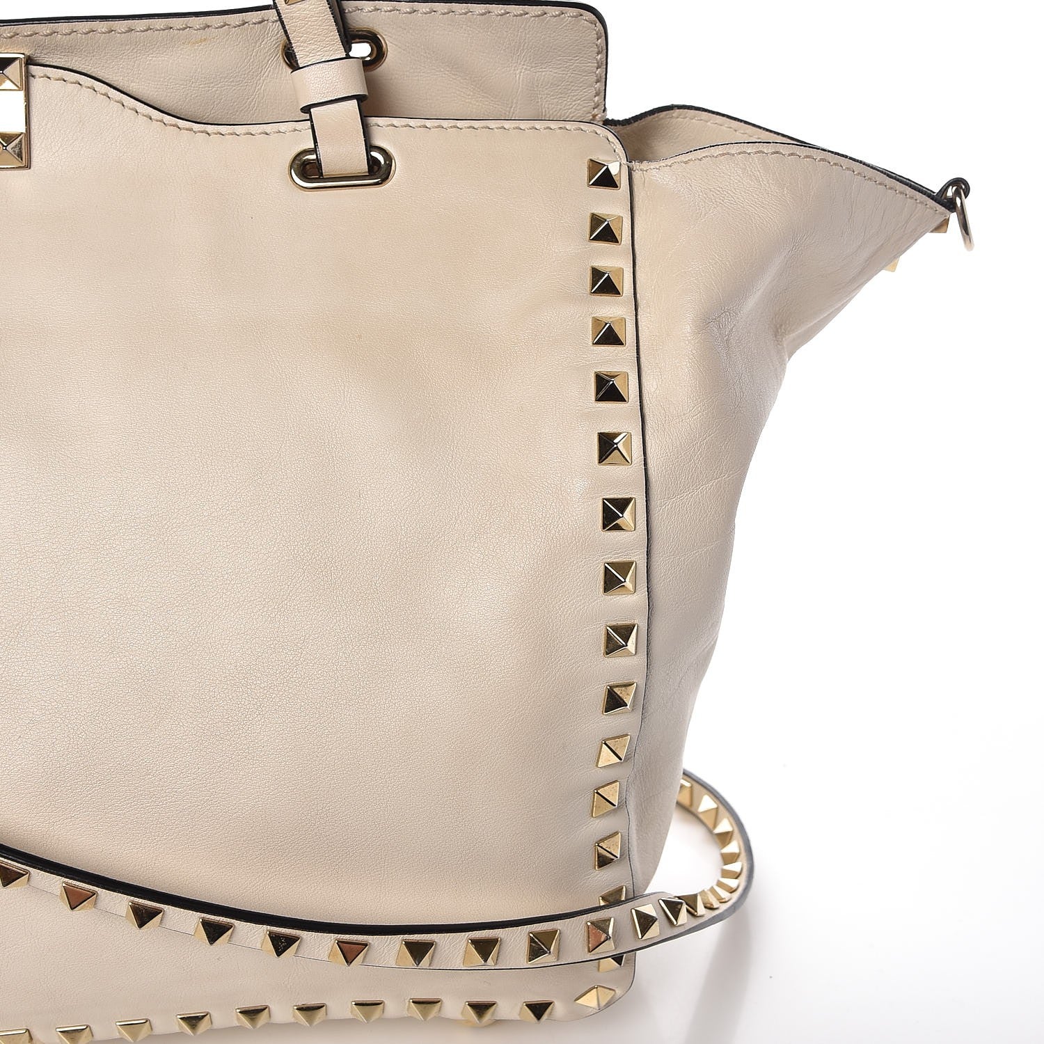 Valentino Garavani Vitello Medium Rockstud Tote Ivory 10 of 13