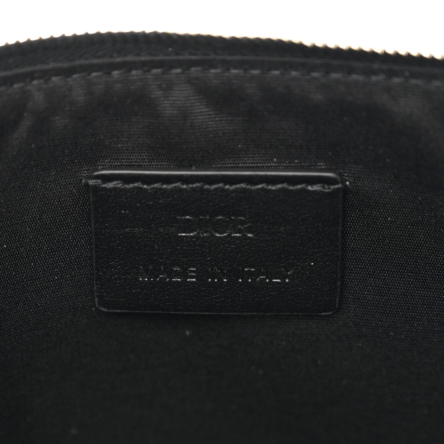 Calfskin Homme Zip Flat Pouch Black