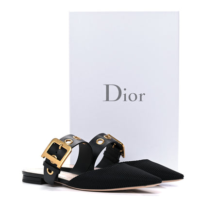 Christian Dior Technical Fabric D-Dior Ballerina Flat Mule 38 Black 9 of 9