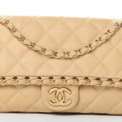 Chanel Calfskin Quilted Medium Chain Me Flap Light Beige 8 of 12
