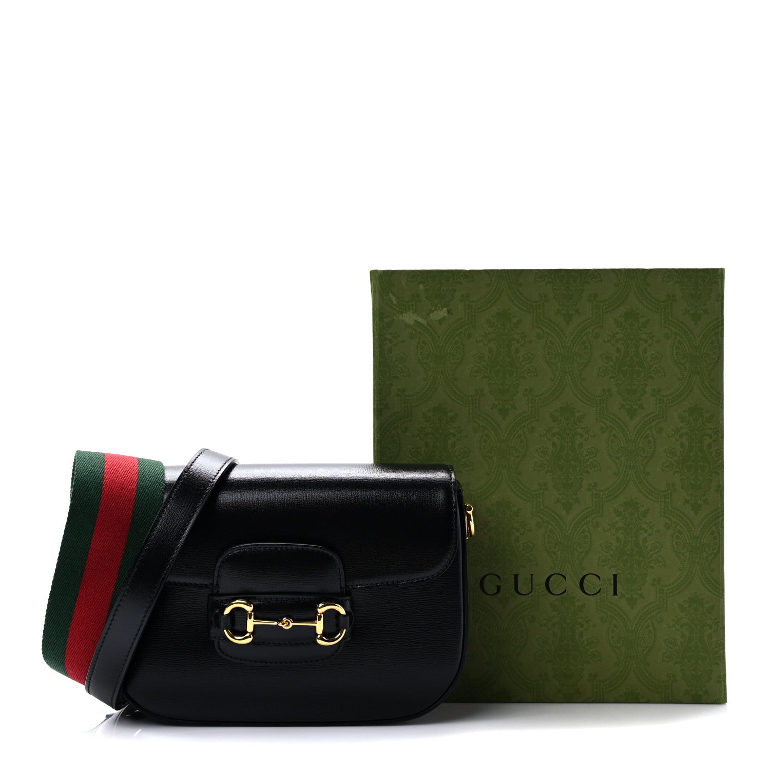 Gucci Azalea Calfskin Web Mini Horsebit 1955 Shoulder Bag Black 10 of 10