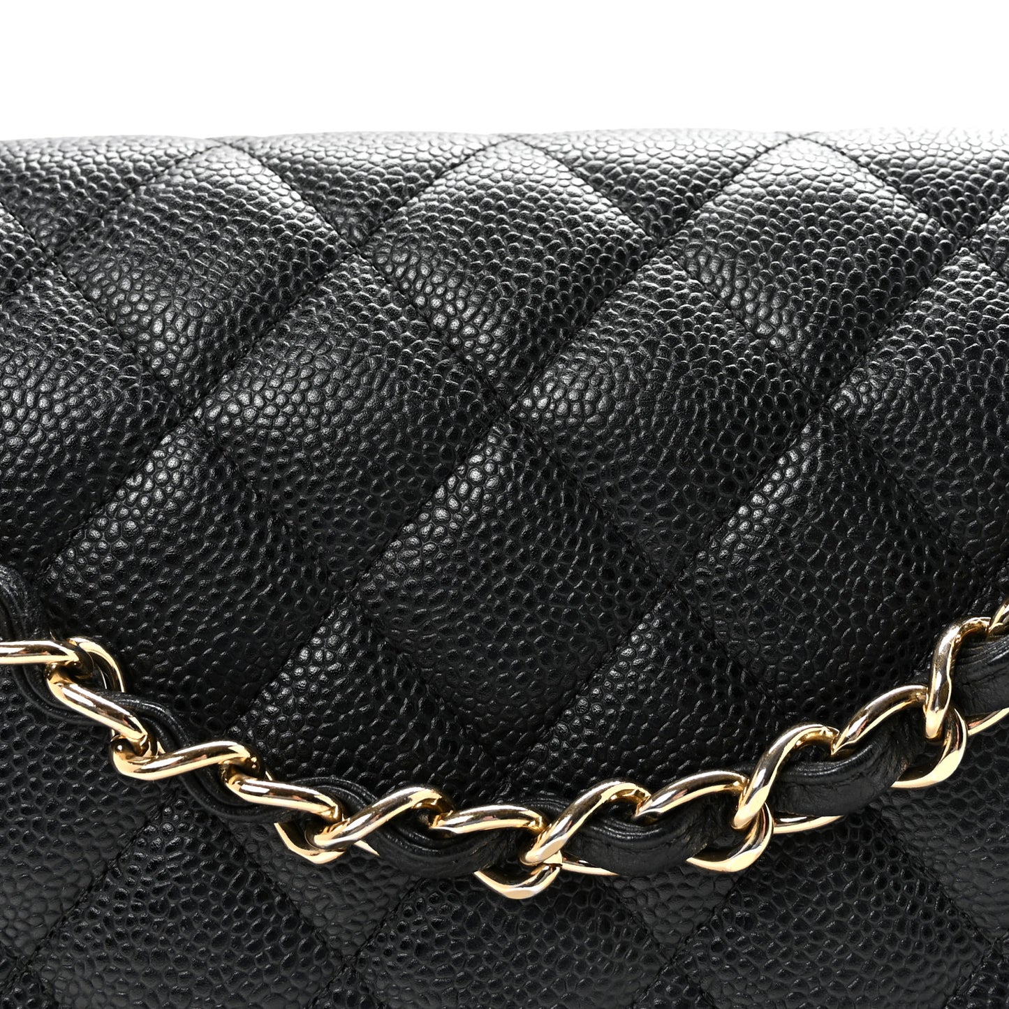 Caviar Quilted Jumbo Double Flap Black