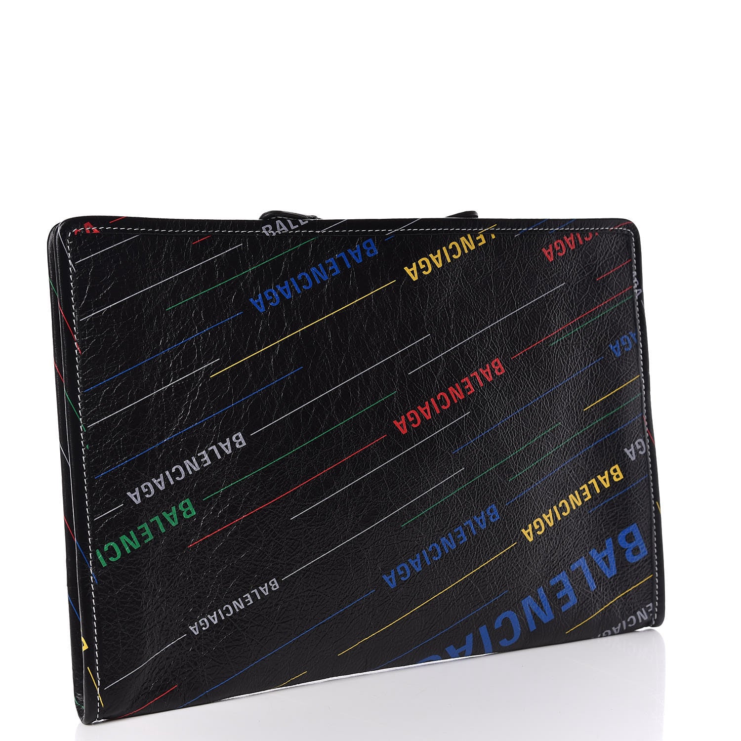 Balenciaga Agneau Arena Logo Multicolor Print Bazar Pouch Black Multicolor 3 of 6