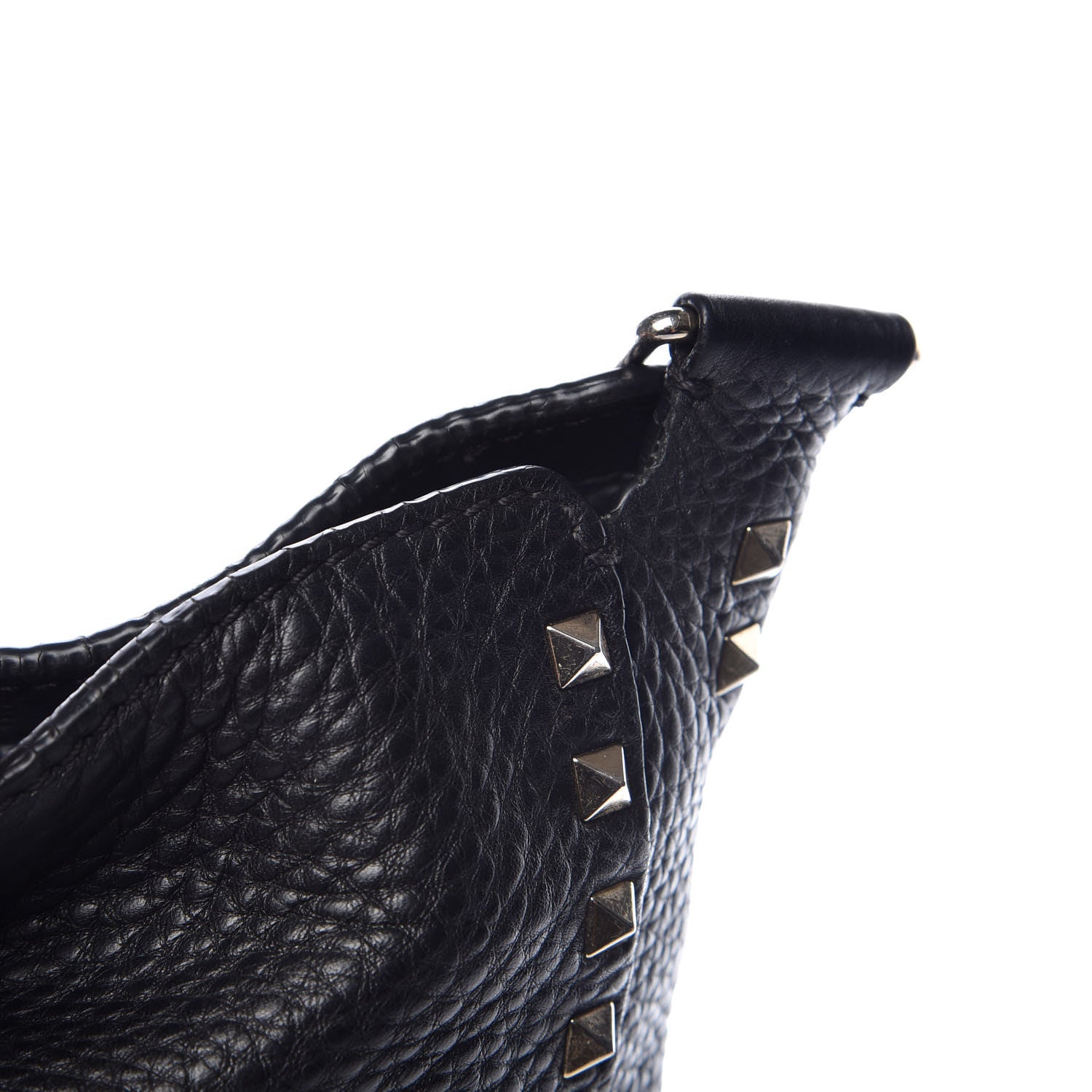 Valentino Garavani Pebbled Calfskin Large Rockstud Flip-Lock Messenger Bag Black 11 of 13