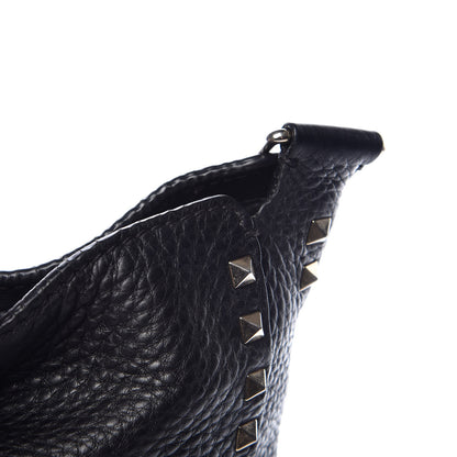 Valentino Garavani Pebbled Calfskin Large Rockstud Flip-Lock Messenger Bag Black 11 of 13