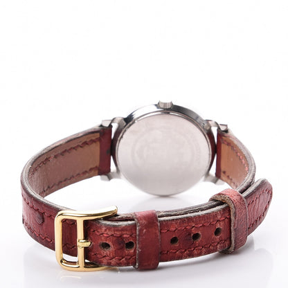Hermes Stainless Steel Ostrich 23mm Sellier Quartz Watch Rouge 12 of 14