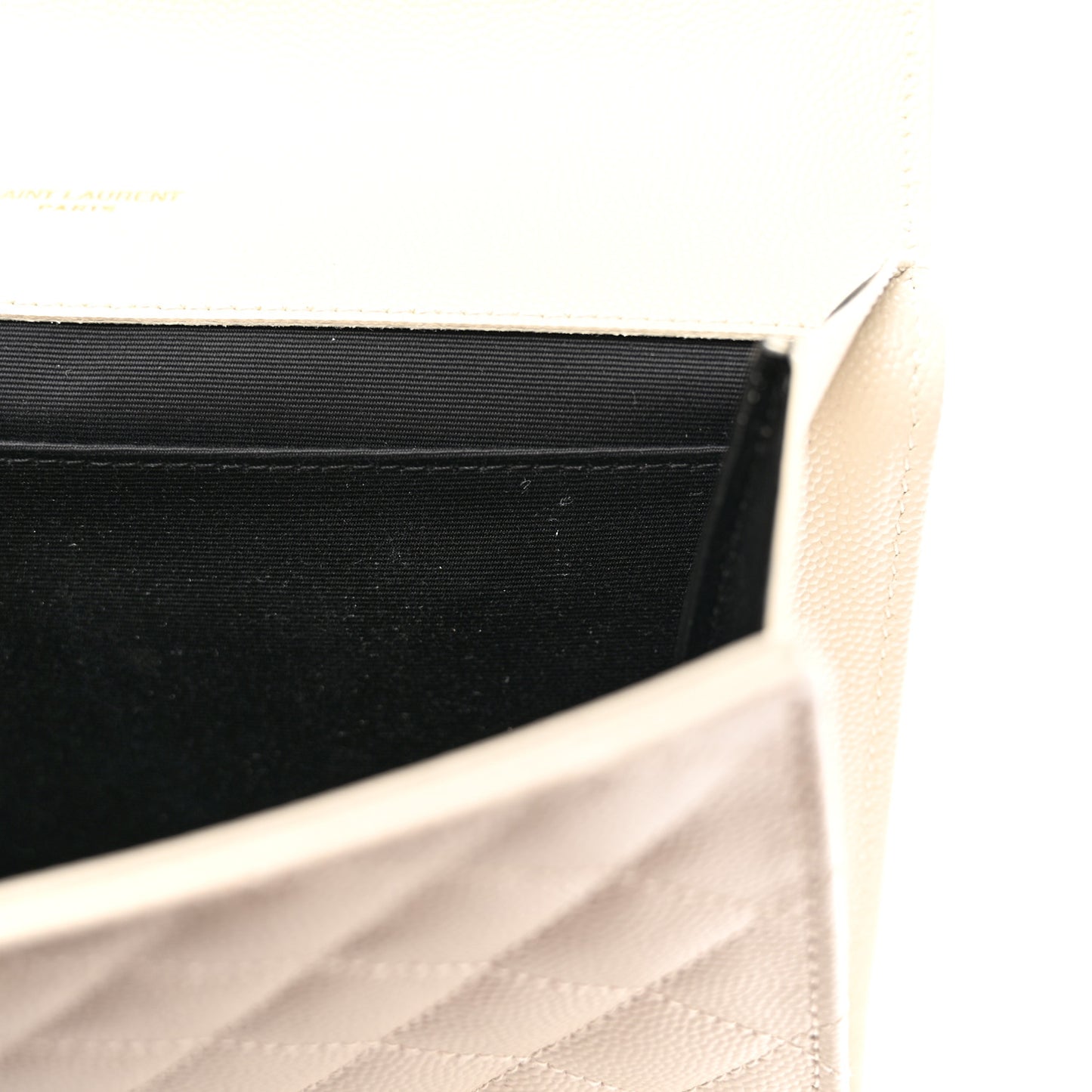 Grain De Poudre Textured Mixed Matelasse Triquilt Monogram Clutch Blanc Vintage