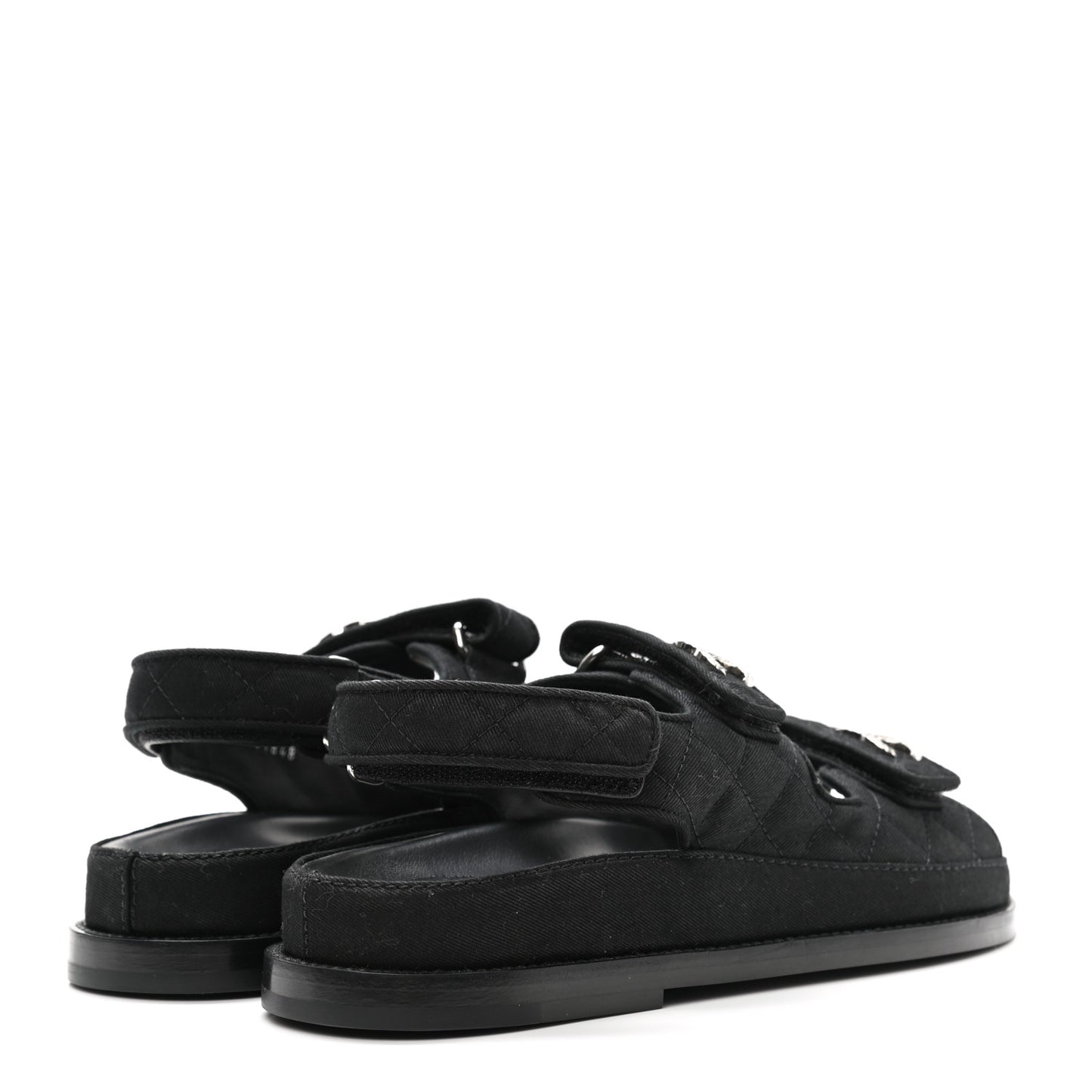 Mixed Fibers Velcro Dad Sandals 35.5 Black