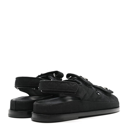 Chanel Mixed Fibers Velcro Dad Sandals 35.5 Black 4 of 9