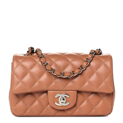 Chanel Lambskin Quilted Mini Rectangular Flap Brown 1 of 10