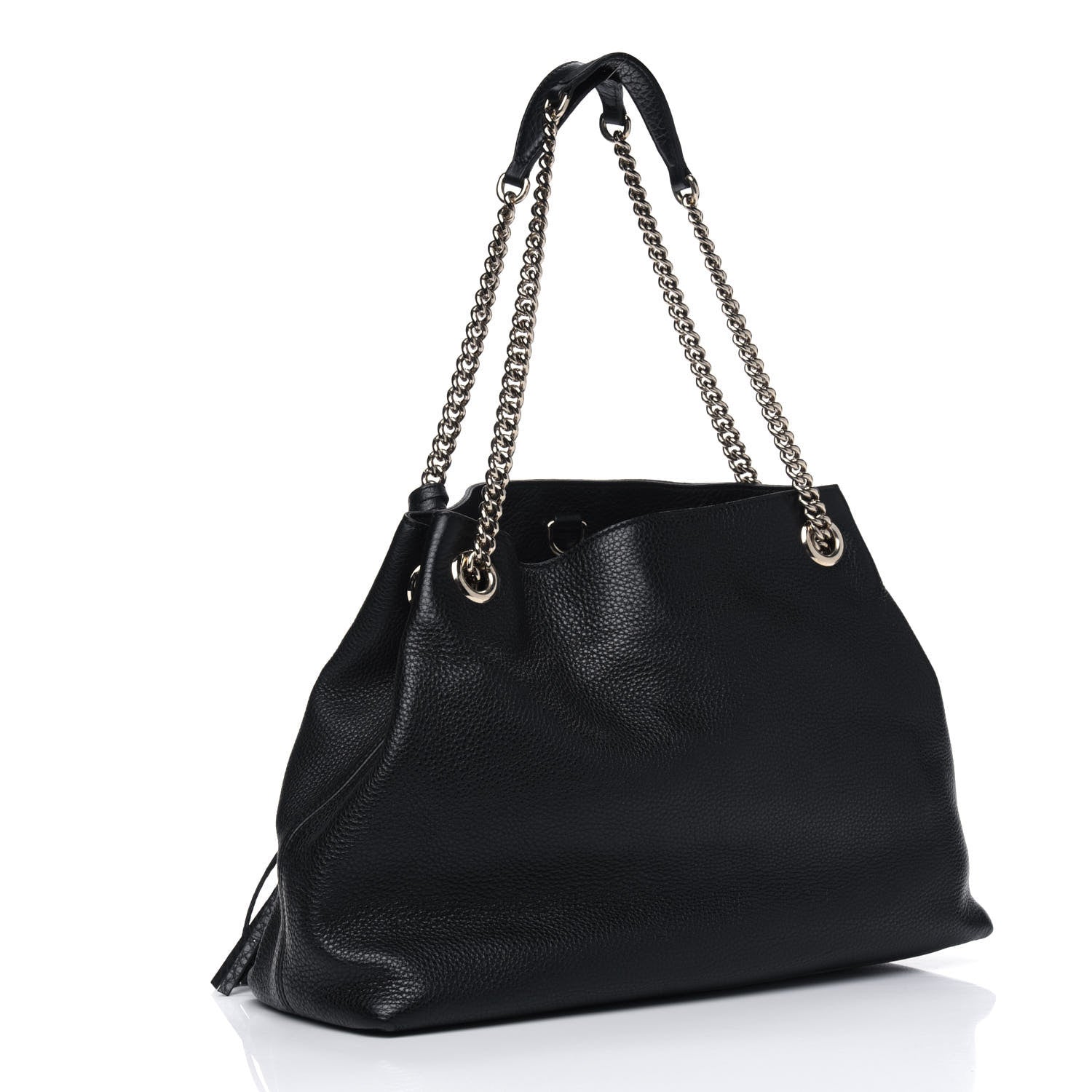 Gucci Pebbled Calfskin Medium Soho Chain Shoulder Bag Black 2 of 4