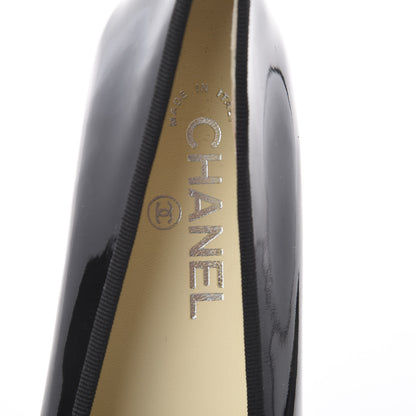 Chanel Patent CC Cap Toe Ballerina Flats 36.5 Black 6 of 7