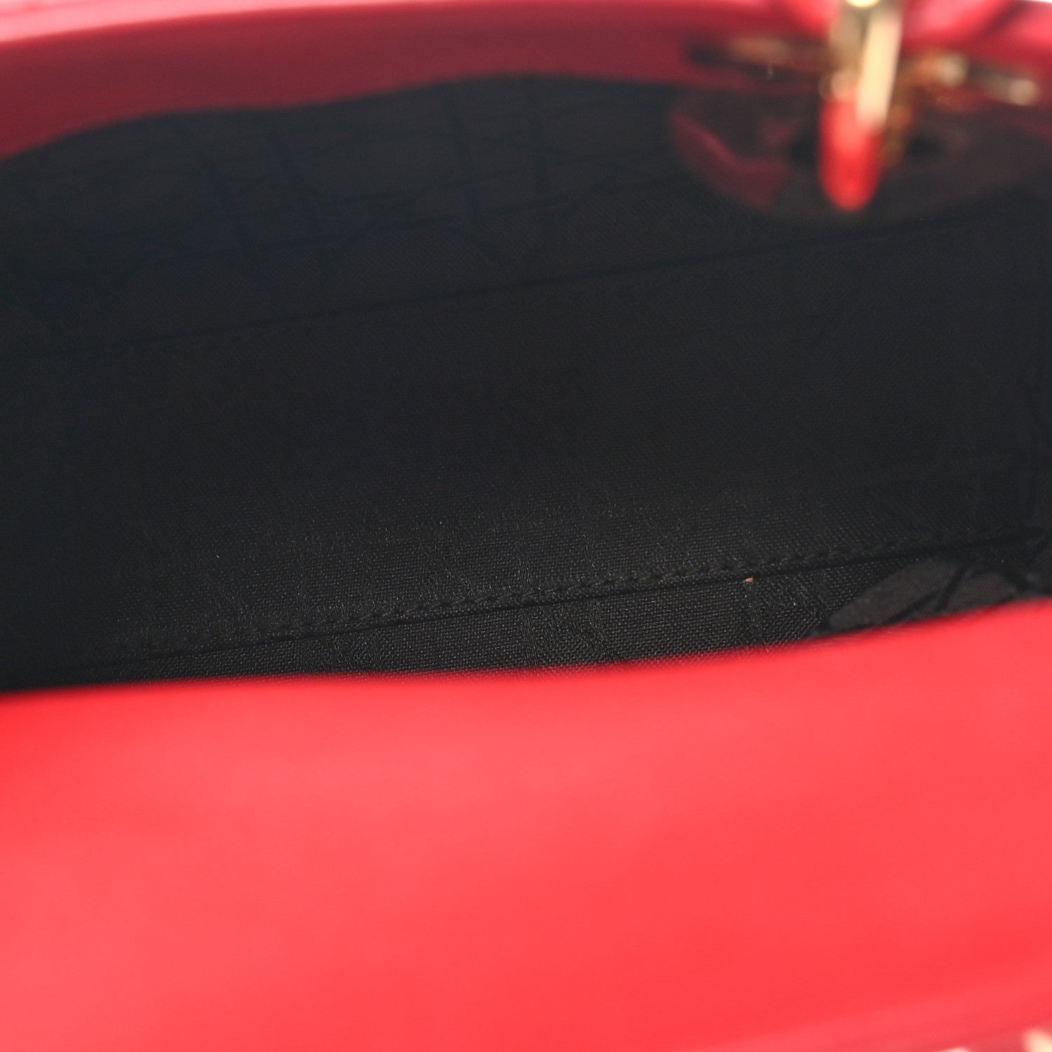 Christian Dior Lambskin Cannage Mini Lady Dior Red 5 of 11