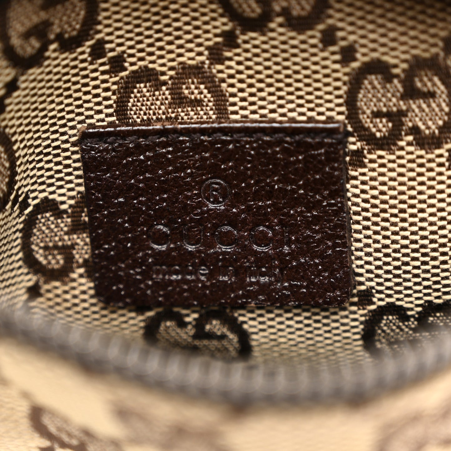 GG Monogram Double Pocket Belt Bag Dark Brown