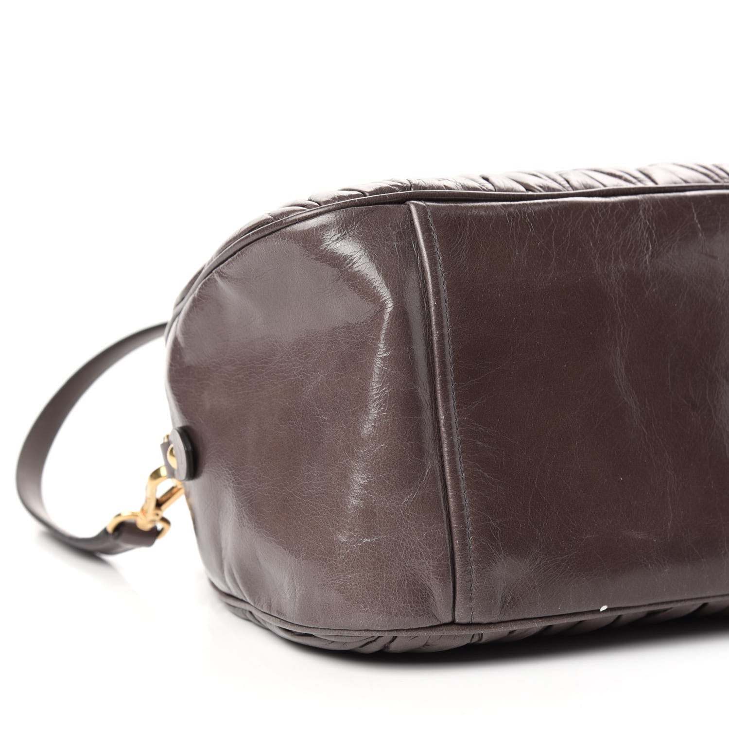 Miu Miu Nappa Matelasse Lux Top Handle Bowler Fumo 7 of 9