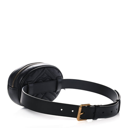 Gucci Calfskin Matelasse GG Marmont Belt Bag 85 34 Black 3 of 12