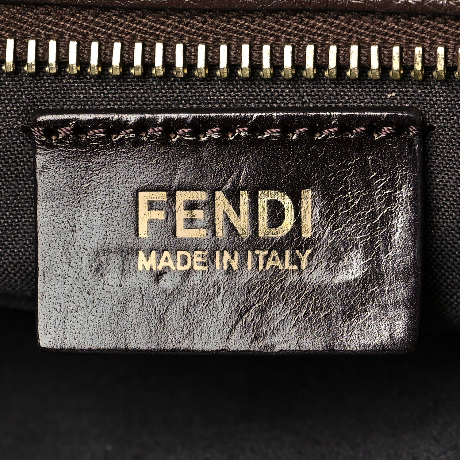 Fendi Zucca Vitello Artic Medium Shopping Tote Tobacco Castagna 5 of 9