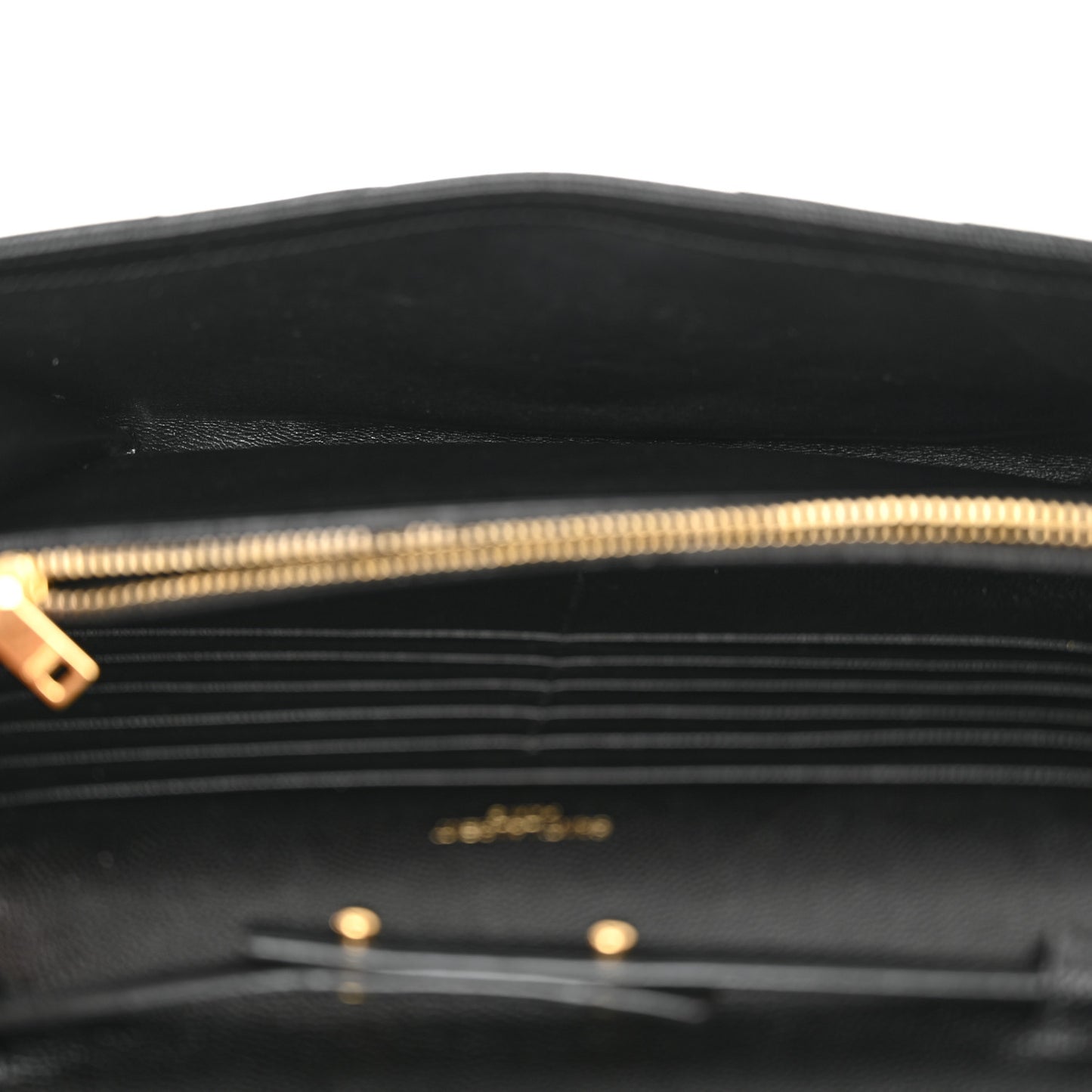 Grain De Poudre Matelasse Chevron Monogram Chain Wallet Black