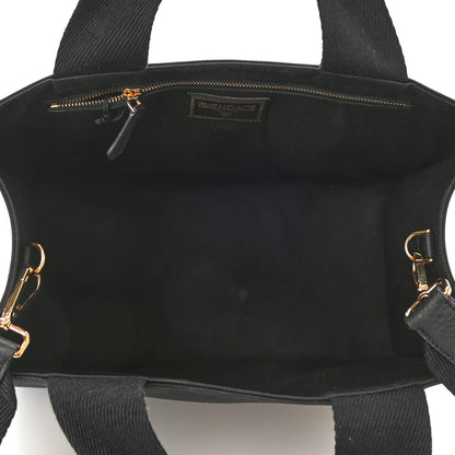 Fendi X VERSACE Cotton Canvas Cuoio Romano Fendace Logo Embroidered Signature Shopping Tote Black Gold 4 of 10