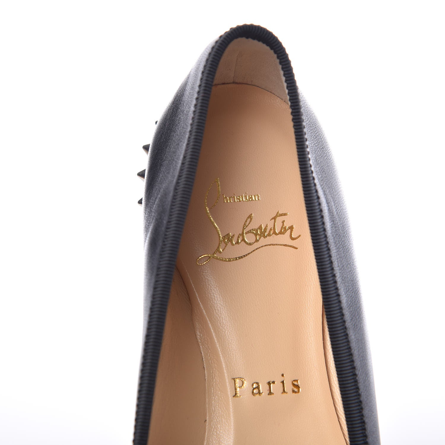 Christian Louboutin Shiny Nappa La Massine Flats 37 Black 7 of 9