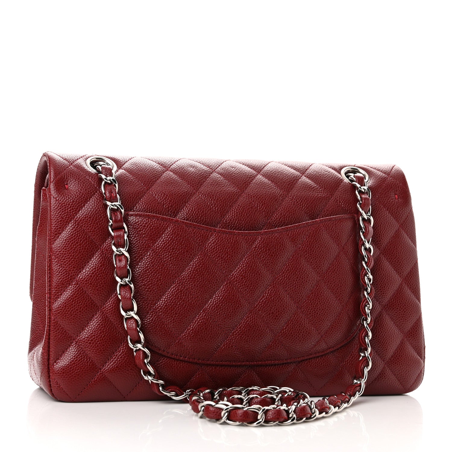 Chanel Caviar Quilted Medium Double Flap Dark Red 3 of 10