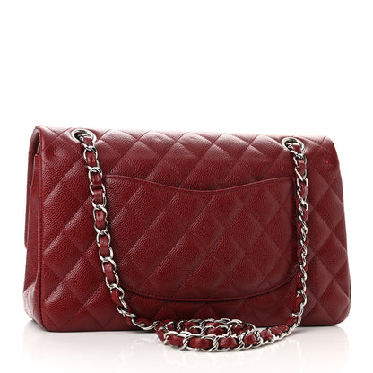 Chanel Caviar Quilted Medium Double Flap Dark Red 3 of 10