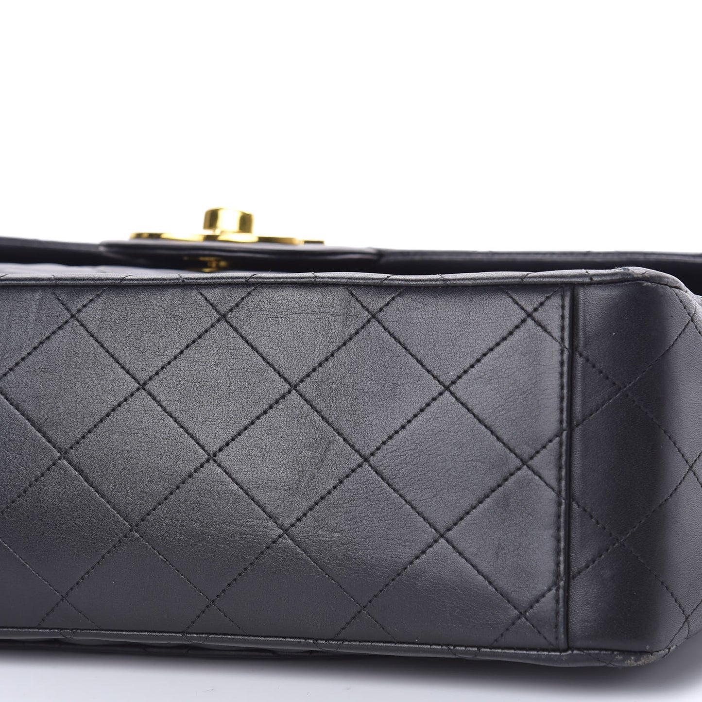 Lambskin Quilted XL Jumbo Single Flap Black