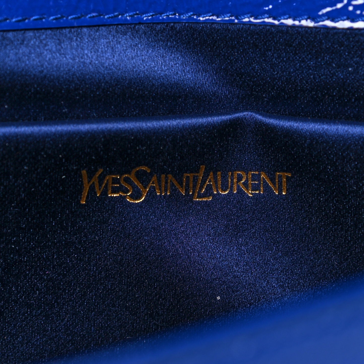 Textured Patent Monogram Large Belle De Jour Clutch Royal Blue