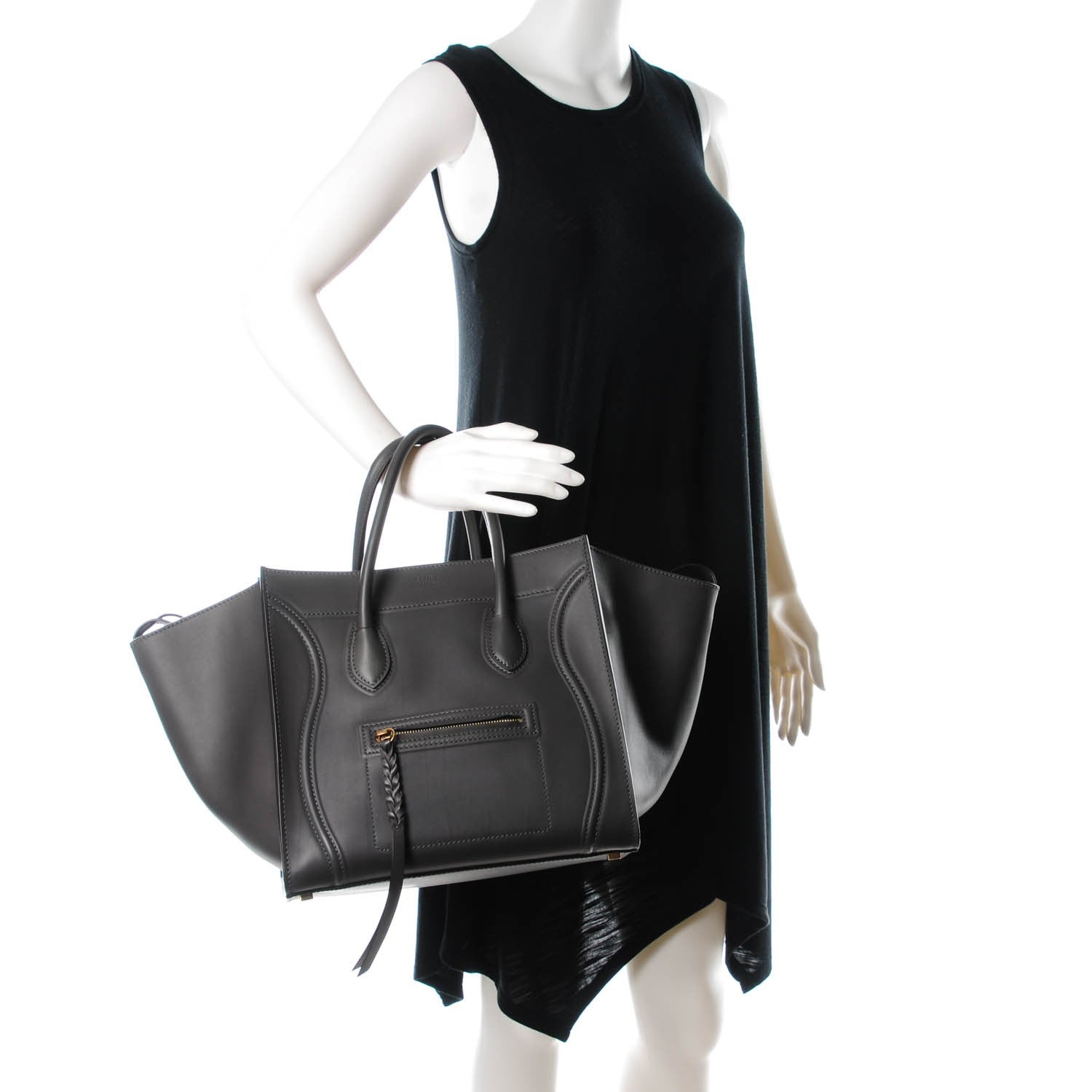 Celine Natural Calfskin Medium Phantom Luggage Grey 2 of 7