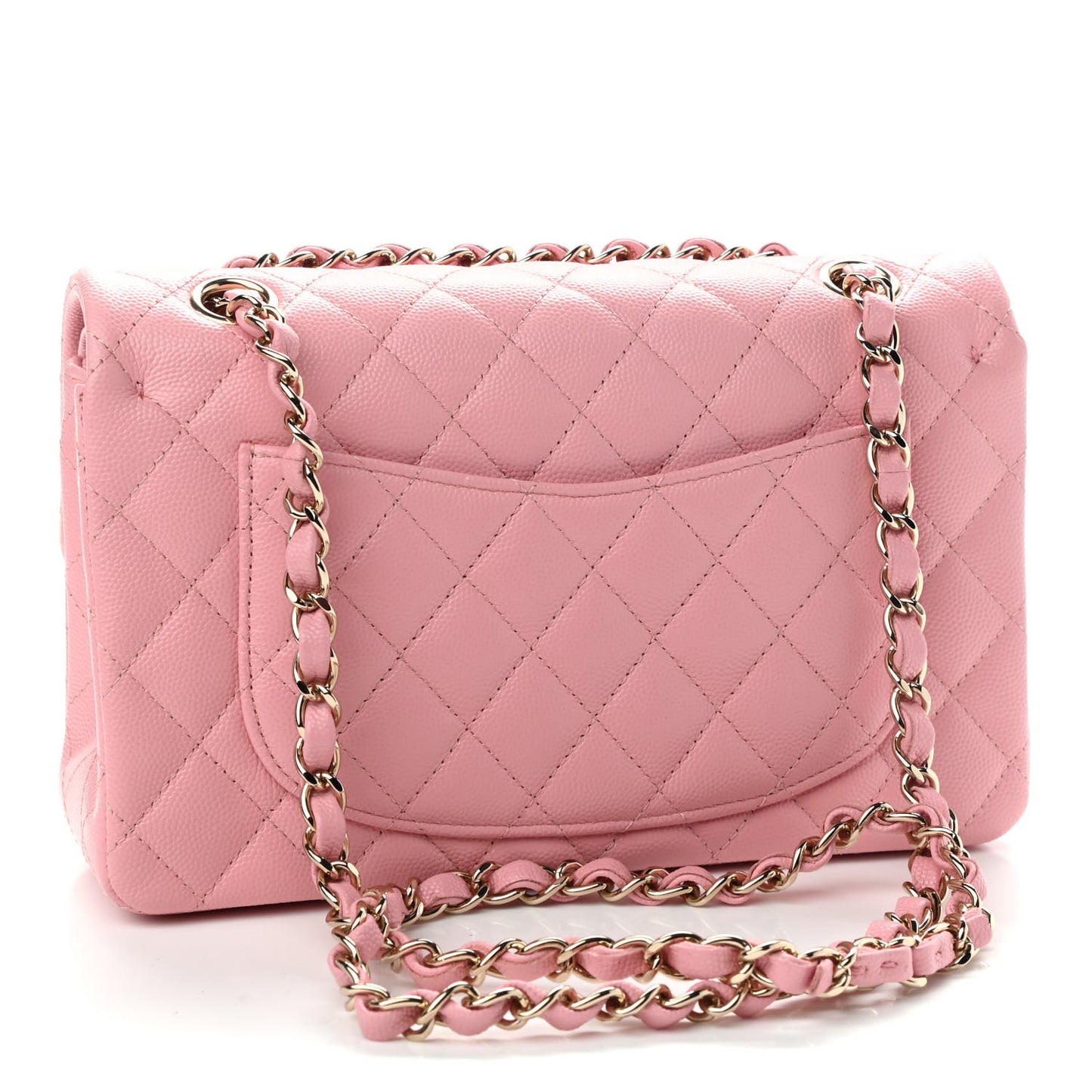 Caviar Quilted Small Double Flap Pink