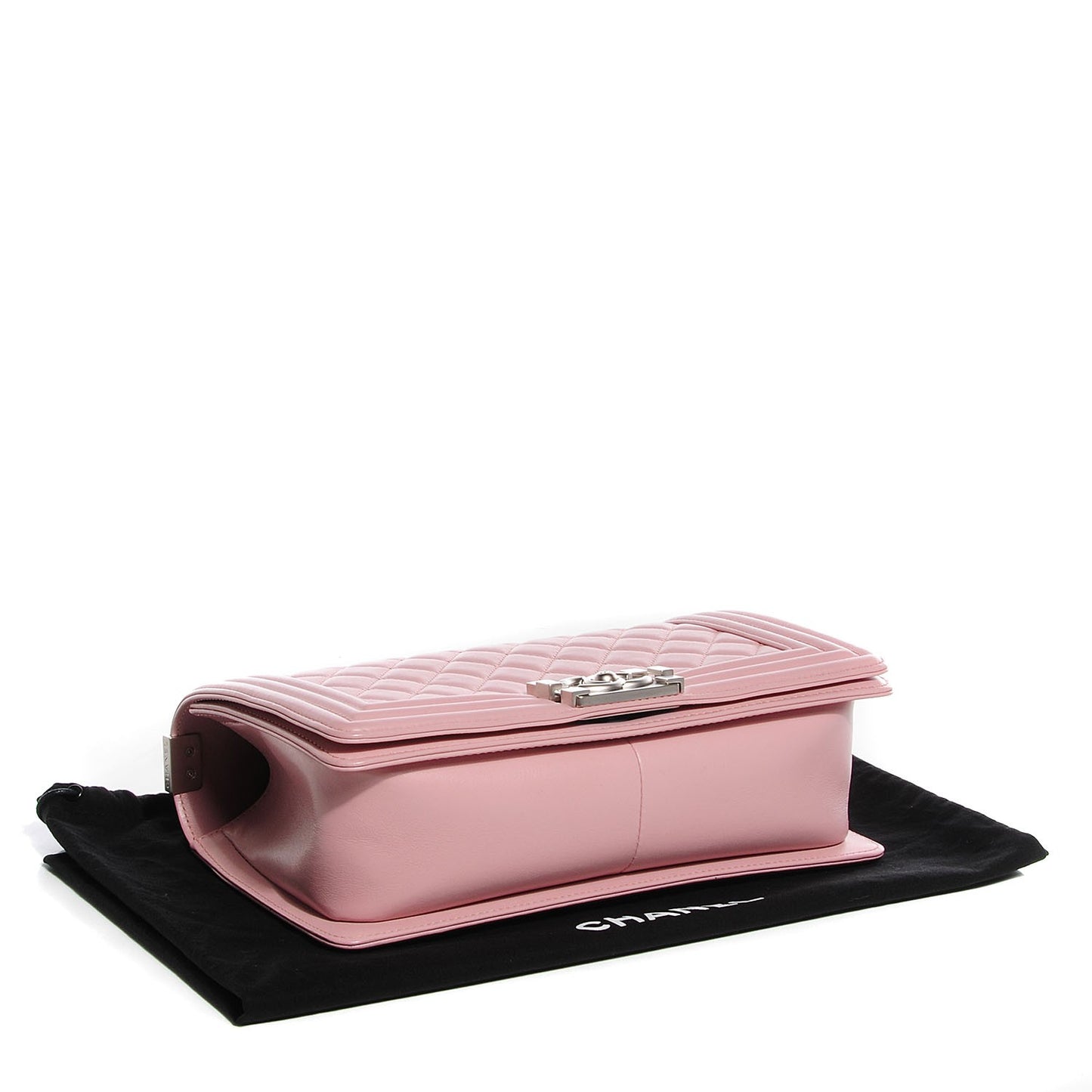 Lambskin Quilted Medium Boy Flap Light Pink