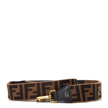 Fendi Ribbon Vitello Century FF 1974 Flat Studded Strap You Fango Marrone Ebano 1 of 4