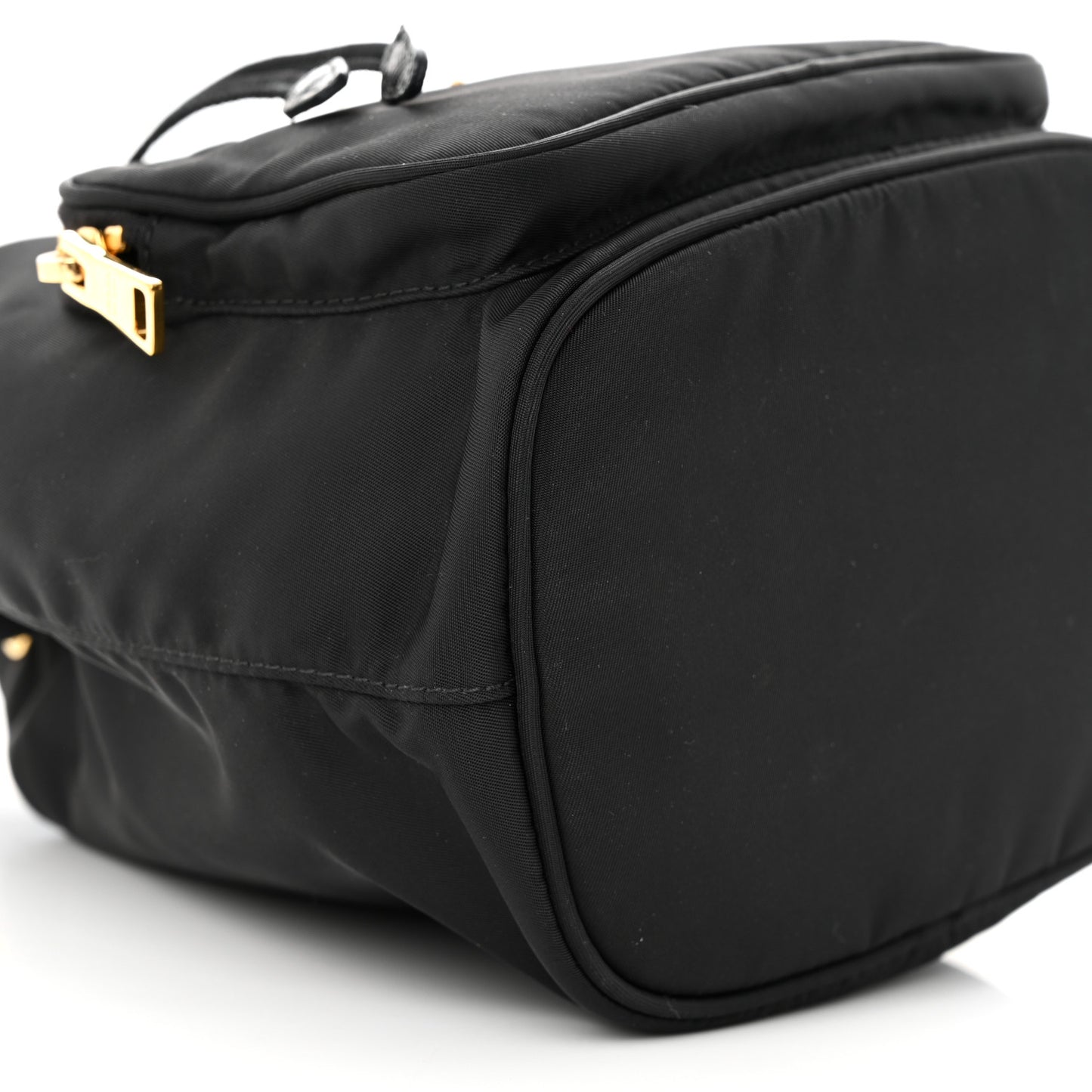 Saffiano Tessuto Nylon Mini Bucket Crossbody Bag Black