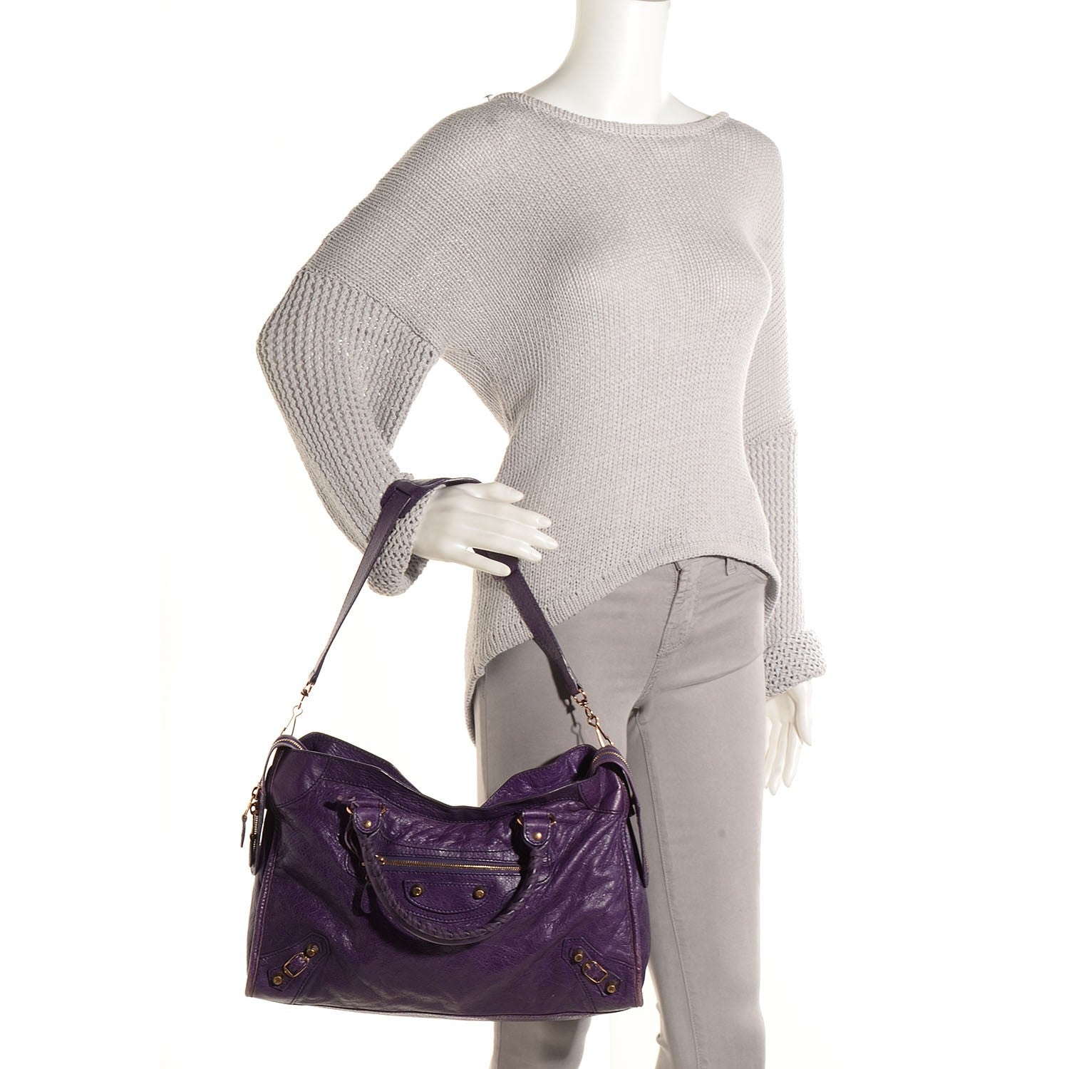 Balenciaga Agneau Giant 12 Rose Gold Hardware City Dark Violet 5 of 12