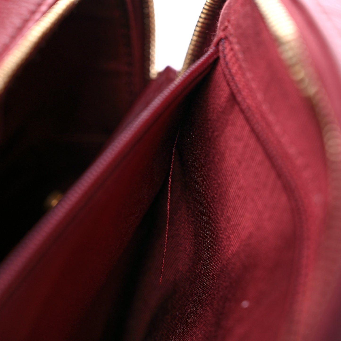 Calfskin Quilted CC Medium Vanity Case Dark Red