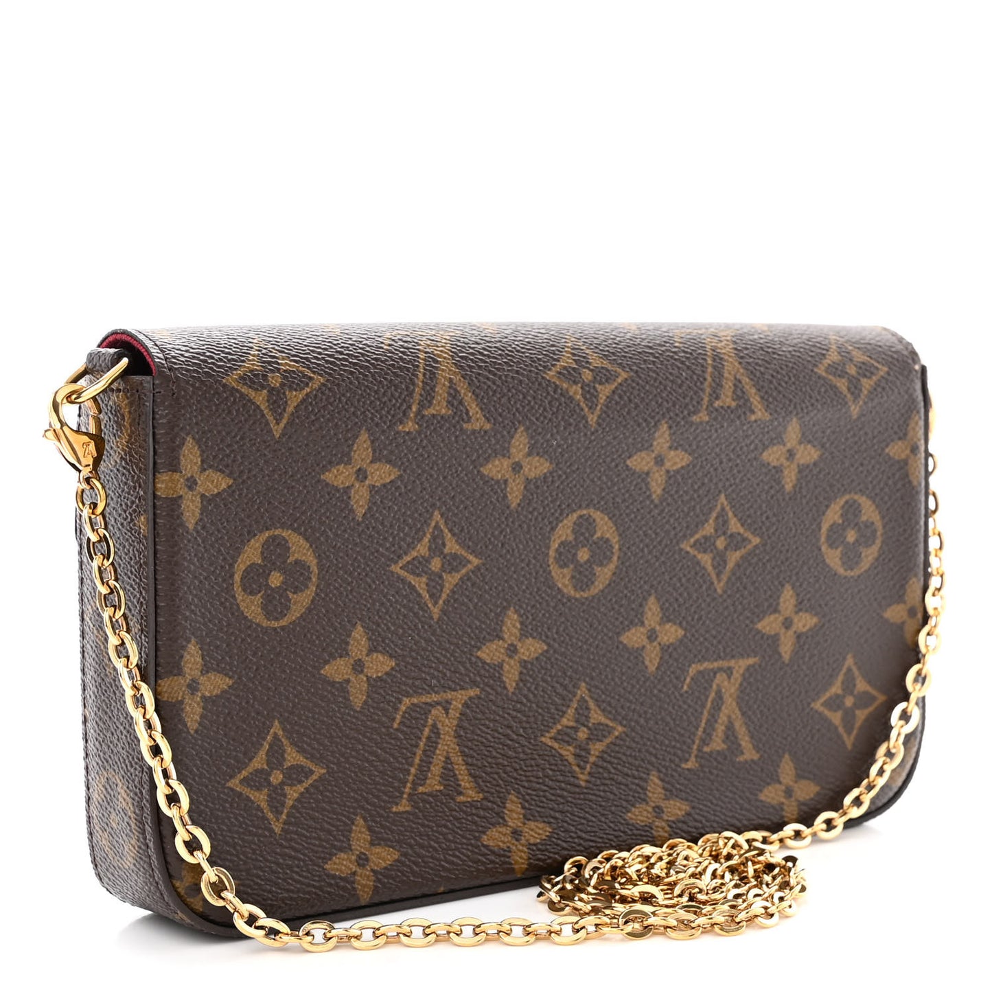 Monogram Pochette Felicie Chain Wallet Fuchsia