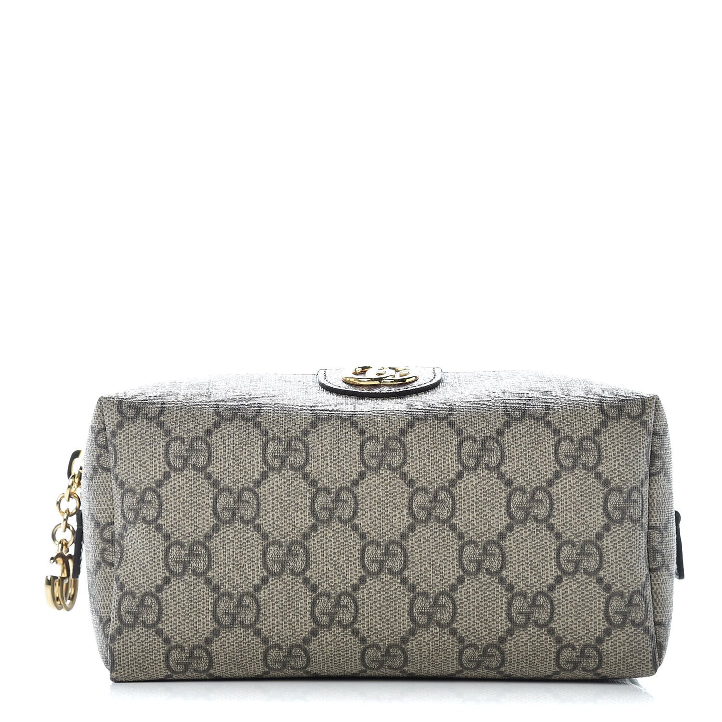 Soft GG Supreme Monogram Calfskin Medium Ophidia Cosmetic Case Beige Ebony New Acero