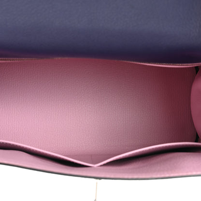 Hermes Evercolor Verso Kelly Retourne 28 Bleu Encre Mauve Sylvestre 5 of 15