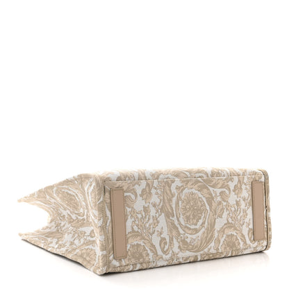 Versace Jacquard Barocco Print Large Athena Tote Beige 4 of 11