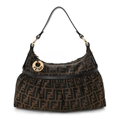 Fendi Zucca Cuoio Lucido Chef Hobo Tobacco Moro 1 of 8