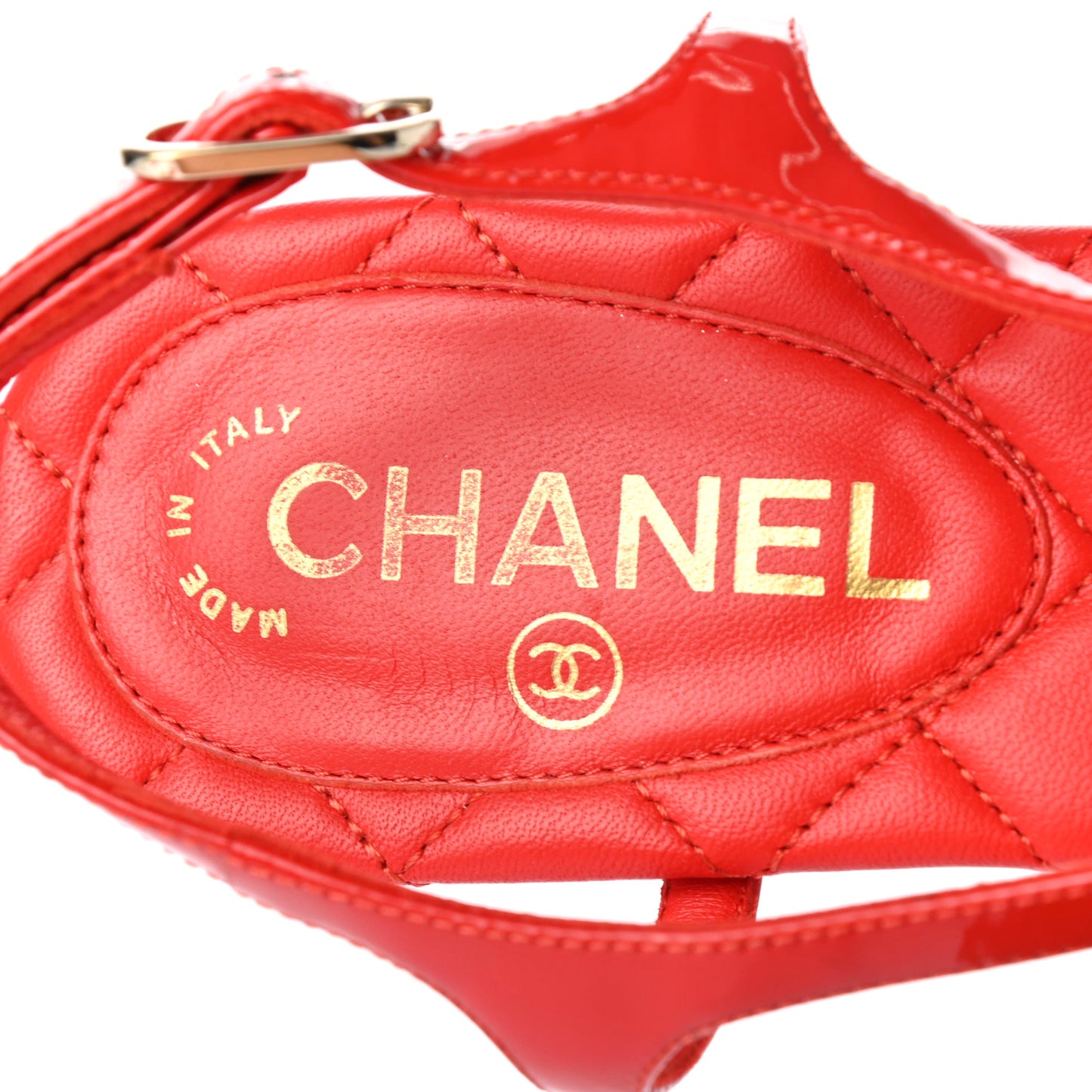 Patent CC Logo Thong Sandals 37.5 Red
