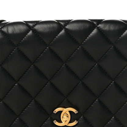 Chanel Calfskin Quilted Nailed CC Flap Bag Black 8 of 10