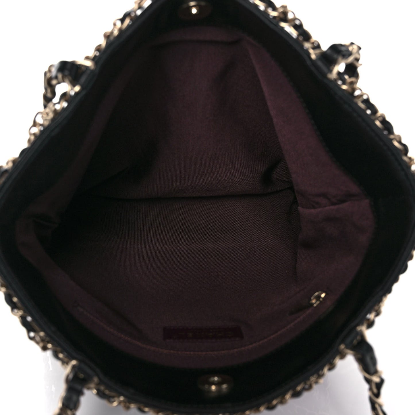 Lambskin Large Shopping Chain Tote Black