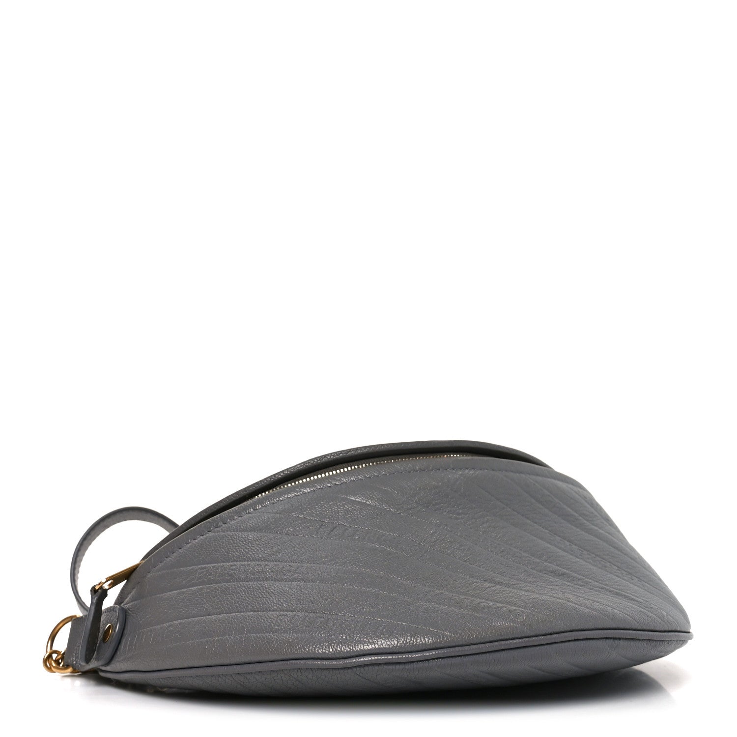 Balenciaga Shiny Goatskin Allover Logo Embossed XS Souvenir Belt Bag Gris 4 of 9