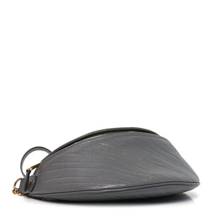 Balenciaga Shiny Goatskin Allover Logo Embossed XS Souvenir Belt Bag Gris 4 of 9