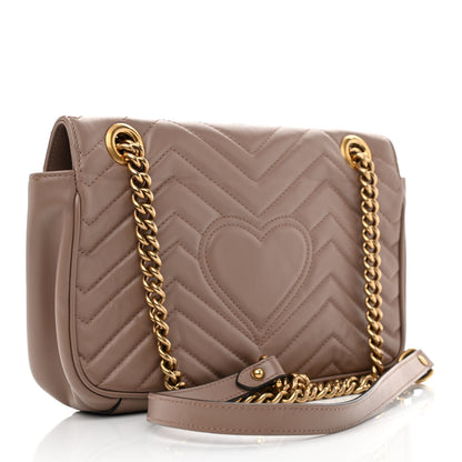 Gucci Calfskin Matelasse Small GG Marmont Shoulder Bag Porcelain Rose 3 of 12