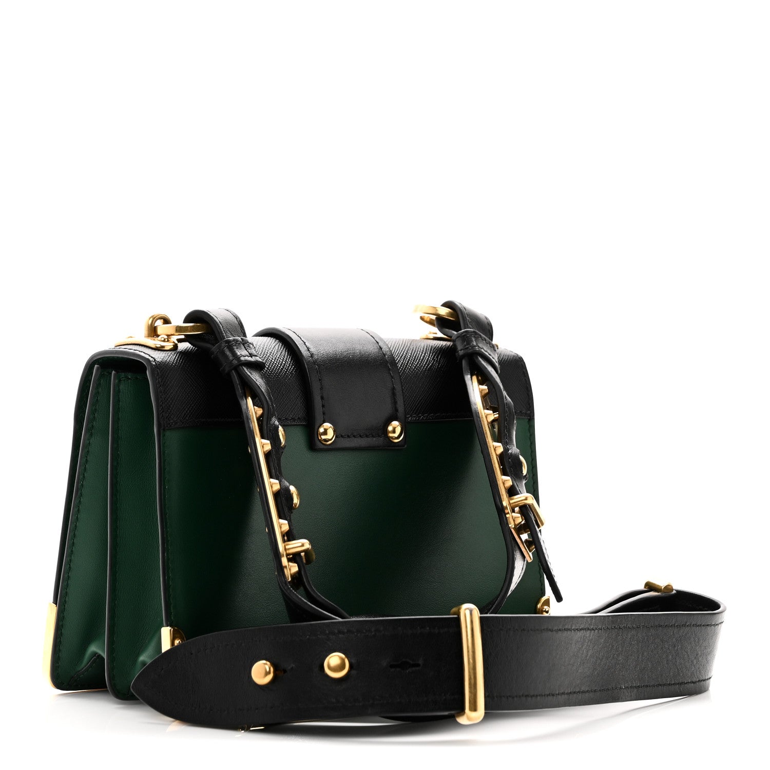 Prada City Calf Saffiano Cahier Bag Biliardo Black 3 of 10